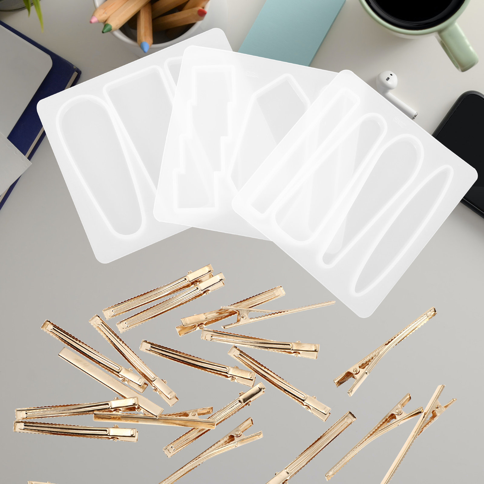 Art And Craft Hair - 1 Set Silikon Saç Tokası Kalıbı