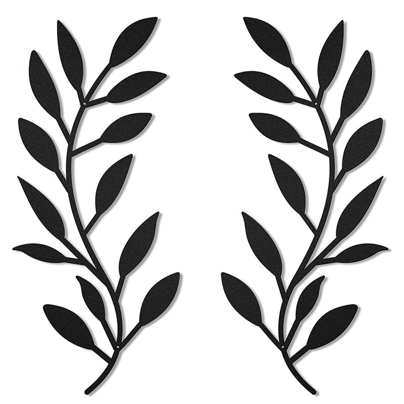 Art Craft With Leaves - AA94-2 Parça Metal Yaprak Duvar Dekoratif