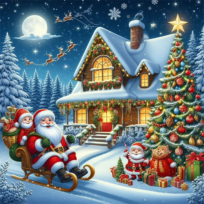 Art Craft Kits For Adults - Noel Baba ve Kar Evi Elmas