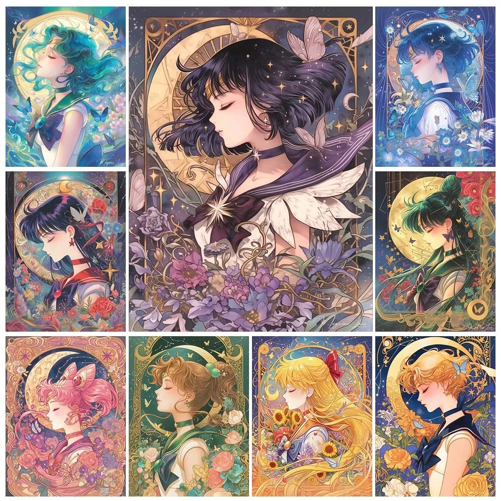 Art Craft Girl - Karikatür Anime Elmas Boyama Güzellik Ay