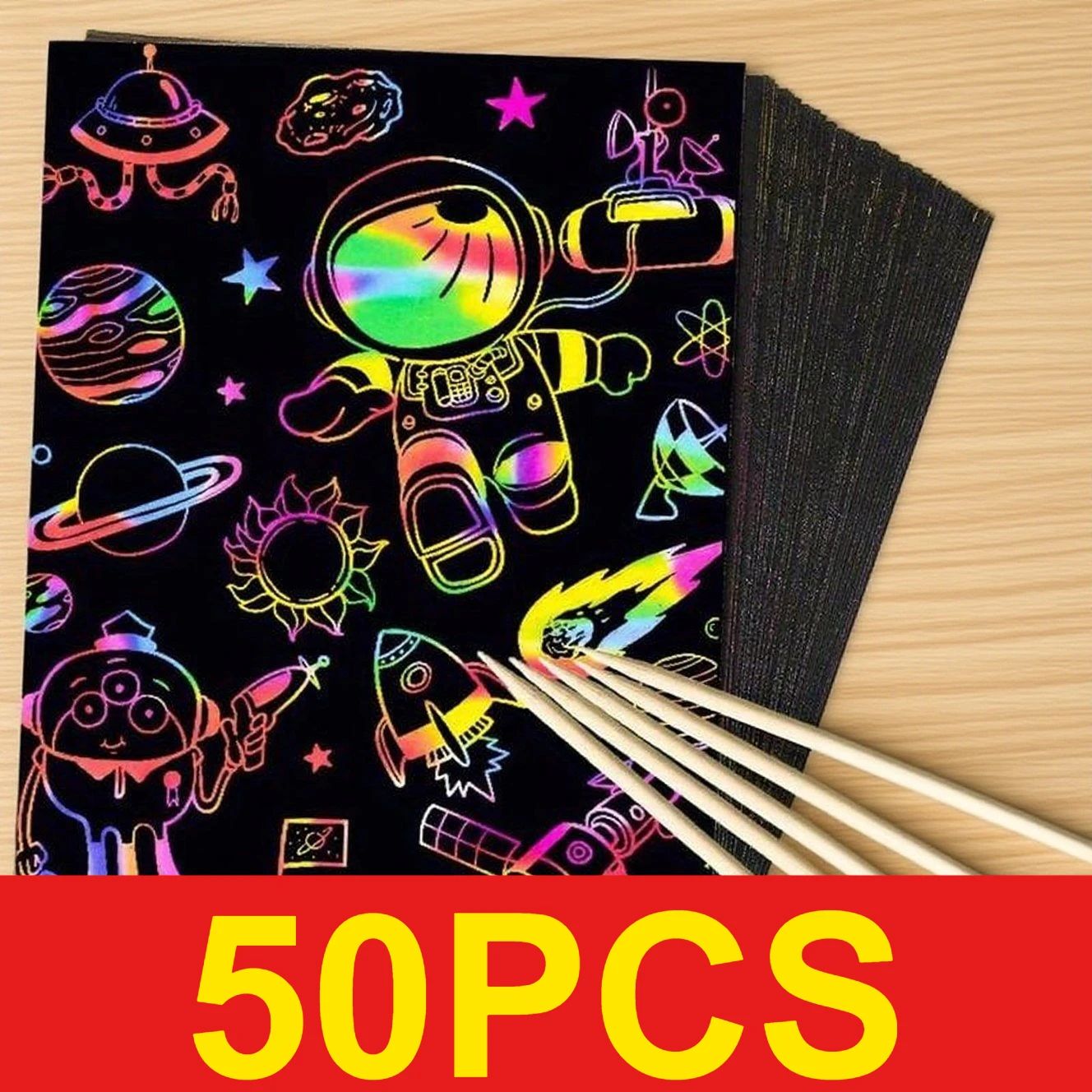 Art Craft Rainbow - 50 adet Çizilebilir Kağıt Çocuklar için