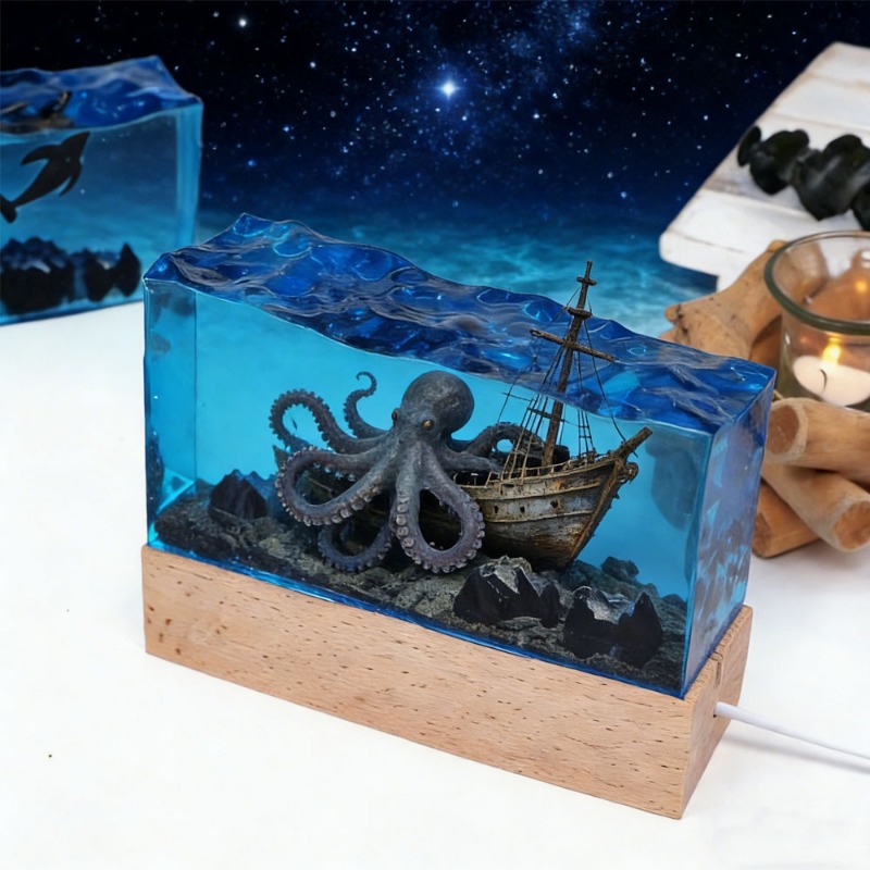 Light Art And Craft - DIY Reçine El Sanatları Işıklandırılmış Sualtı