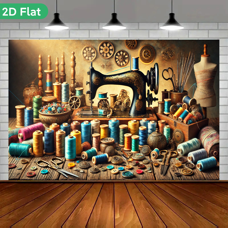 Art Craft Workshop - Vintage Retro Dikiş Atölyesi Duvar Gobleni