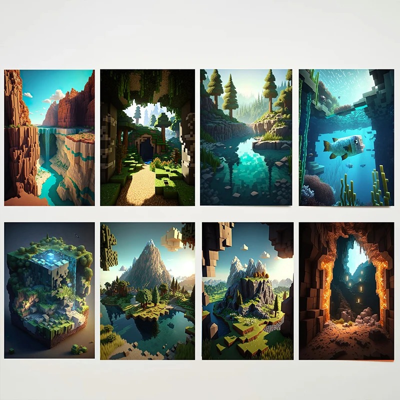 Art Craft Game - M-Minecraft Posteri Mayın Oyunu Piksel Zanaat