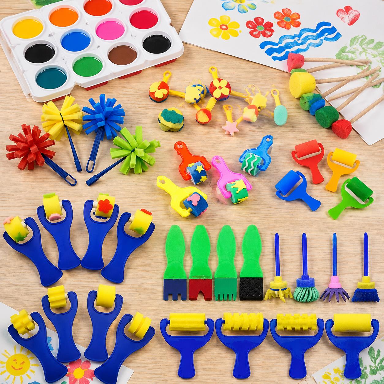 Art Craft Workshop - Toplu Boyama Süngeri ve Fırça Seti
