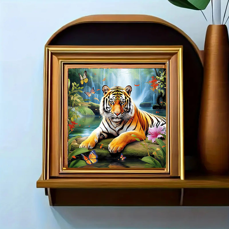 1 Set Tiger King Elmas Boyama  - Art Craft Kits For Adults incelemesi ve fiyatı