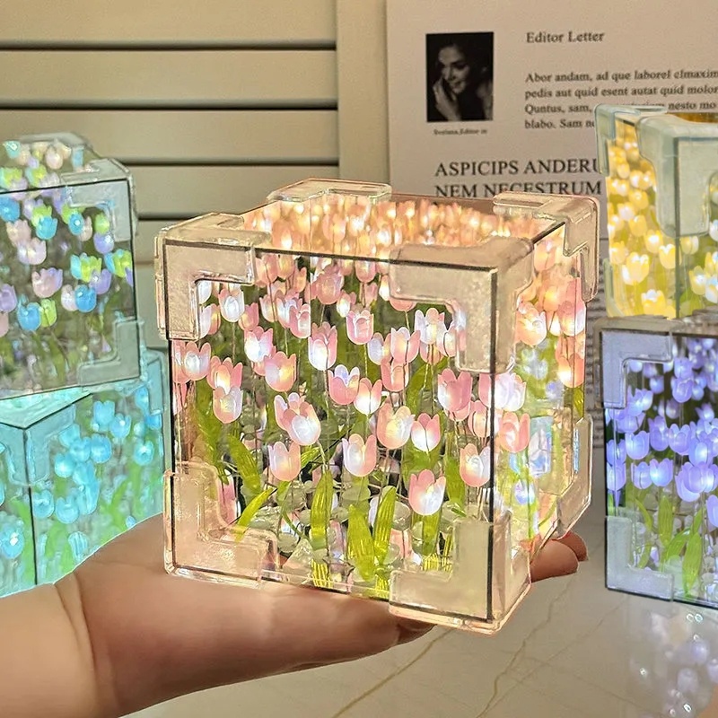 DIY lale ayna küp lamba simüla - Light Art And Craft incelemesi ve fiyatı