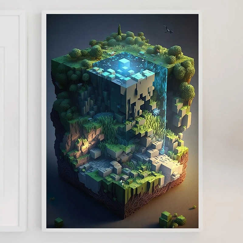 M-Minecraft Posteri Mayın Oyun - Art Craft Game incelemesi ve fiyatı