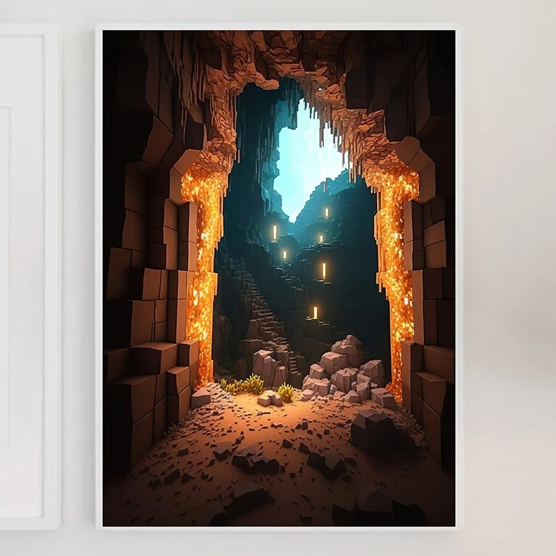 M-Minecraft Posteri Mayın Oyun - Art Craft Game incelemesi ve fiyatı